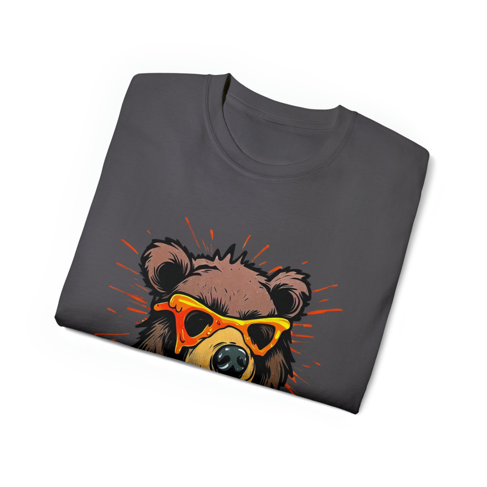 Graffiti Graphic Shirt, Street Art, Urban Art, Unisex Ultra Cotton Tee, Orange Bear