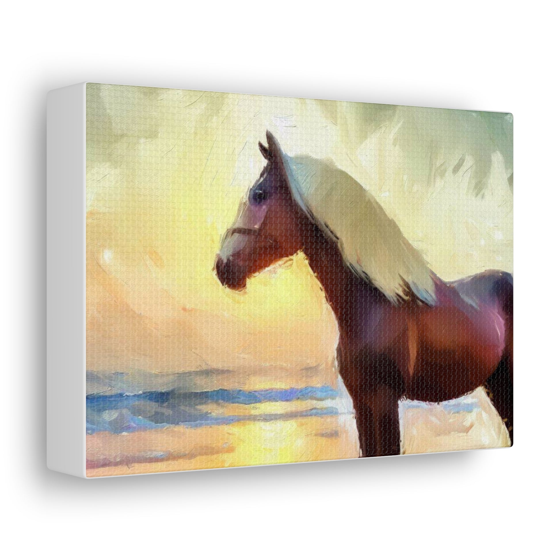 Horse wall art, beach wall art, ocean art, Canvas Gallery Wraps, Horse Beach, Sunset Beach - SaviTraviDesigns