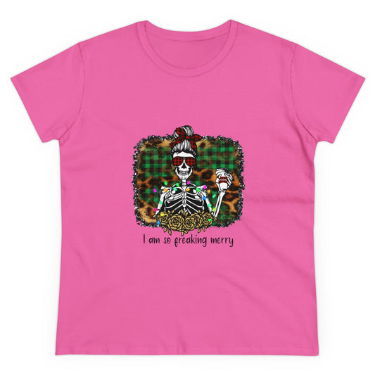 I'm So Freaking Merry, Christmas Graphic Shirts, Festive Holiday T-Shirts, Ugly Christmas Sweater Tees, Funny Christmas Shirt Designs, Cute Xmas Graphic Tees Azalea