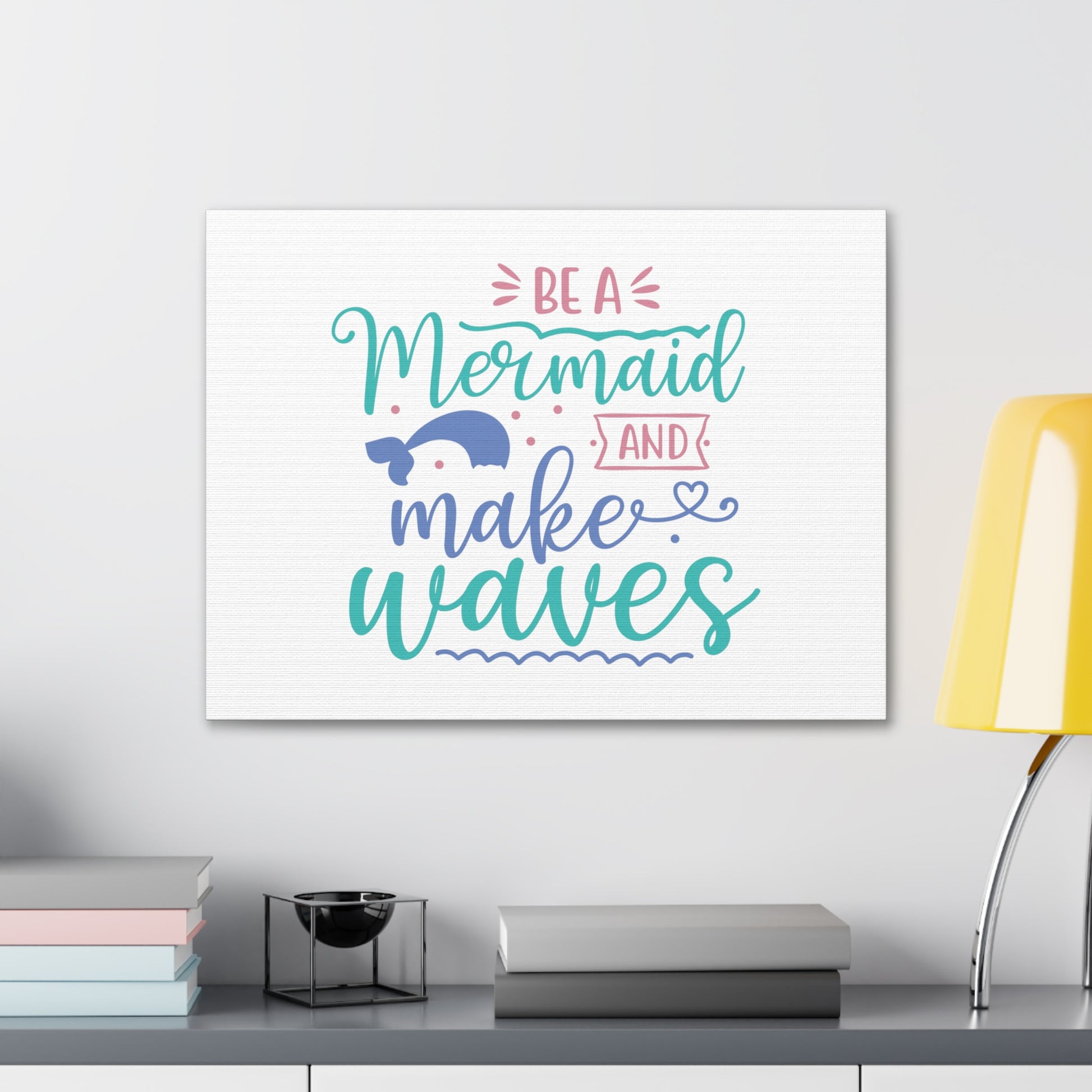 Be A Mermaid, Make Waves, Mermaid Wall Art, Coastal Mermaid Decor, Beach House Mermaid Signs, Nautical Mermaid Decor, Mermaid Nursery Wall Decor - SaviTraviDesigns