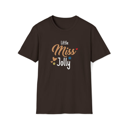 Little Miss Jolly, Unique holiday clothing, Winter holiday graphic tees, Christmas-themed apparel, Holiday-themed shirts, Festive Christmas apparel - SaviTraviDesigns