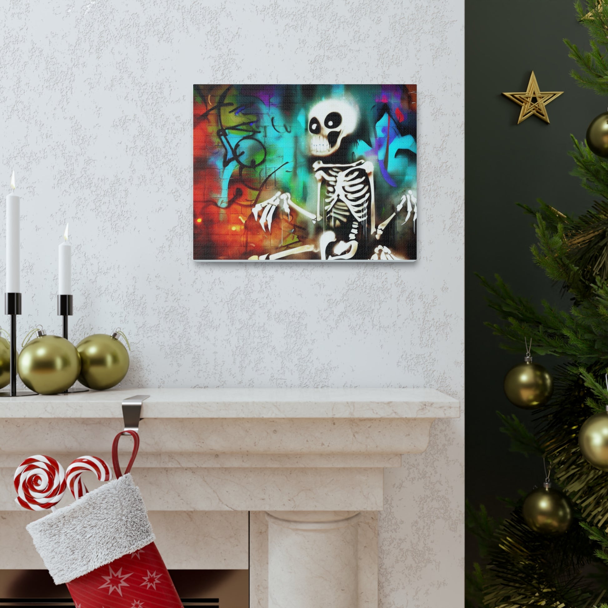 Halloween art, Skeleton canvas prints, Scary Halloween decor, Halloween home decor, Halloween wall, Gothic wall decor, Canvas Gallery Wraps - SaviTraviDesigns