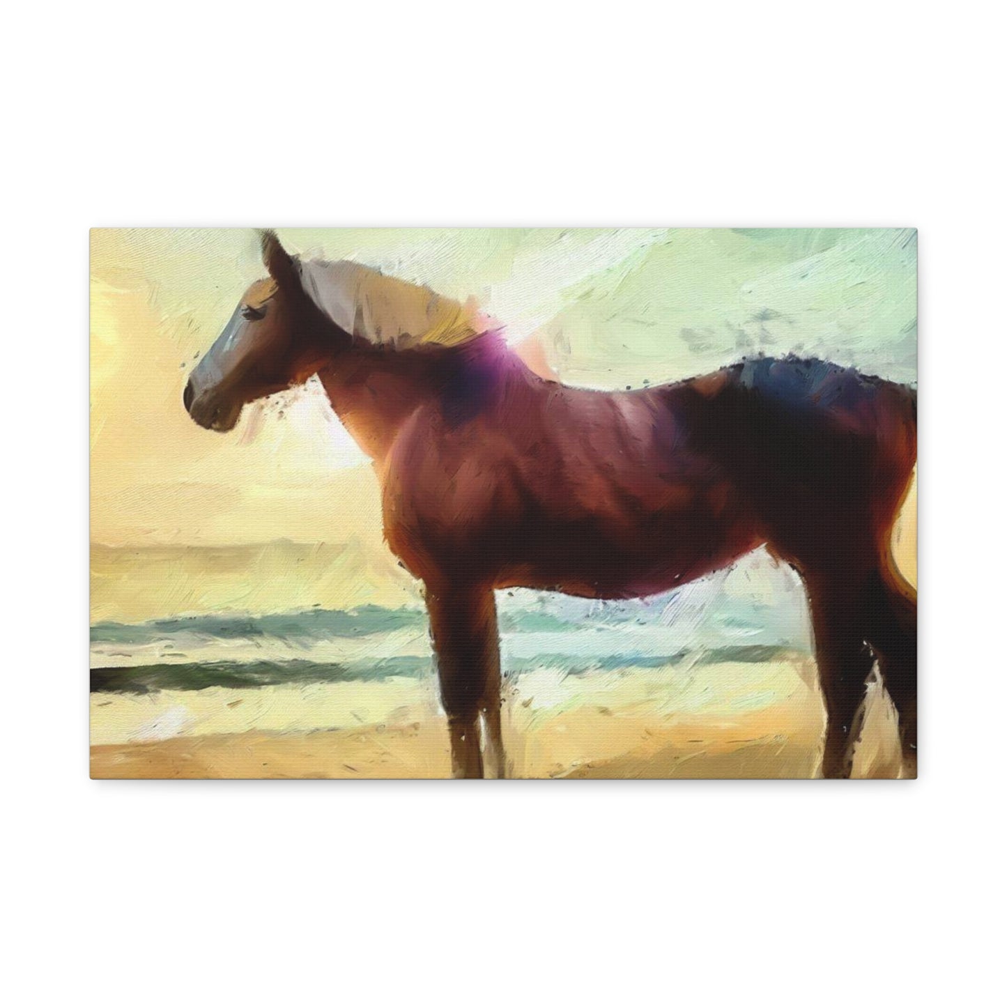 Horse wall art, Beach wall art, ocean wall art, Canvas Gallery Wraps, Horse Beach, Sunset Beach - SaviTraviDesigns