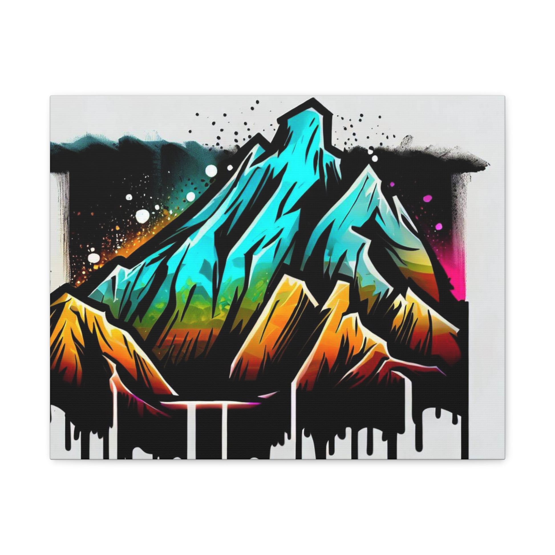 Mountain Rain, Rainbow Mountain, Graffiti art prints, Street art canvas, Urban art decor, Graffiti-style wall art, Graffiti canvas prints, Street art posters - SaviTraviDesigns