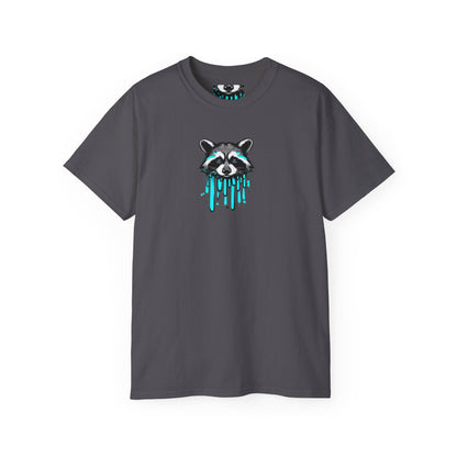 Juicy Blue Raccoon- Graffiti Print T-Shirt