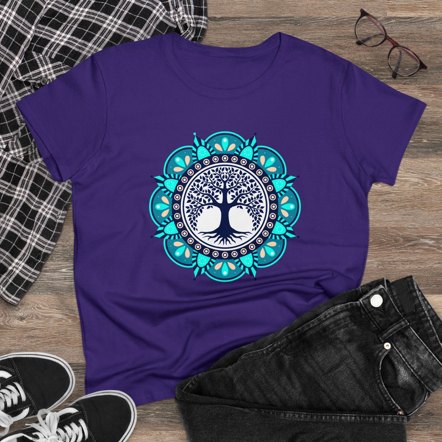 Meditation T-Shirts, Yoga Graphic Tees, Mindfulness Apparel, Zen T-Shirts, Spiritual Shirts, Chakra Tees, Womens T-Shirt Purple