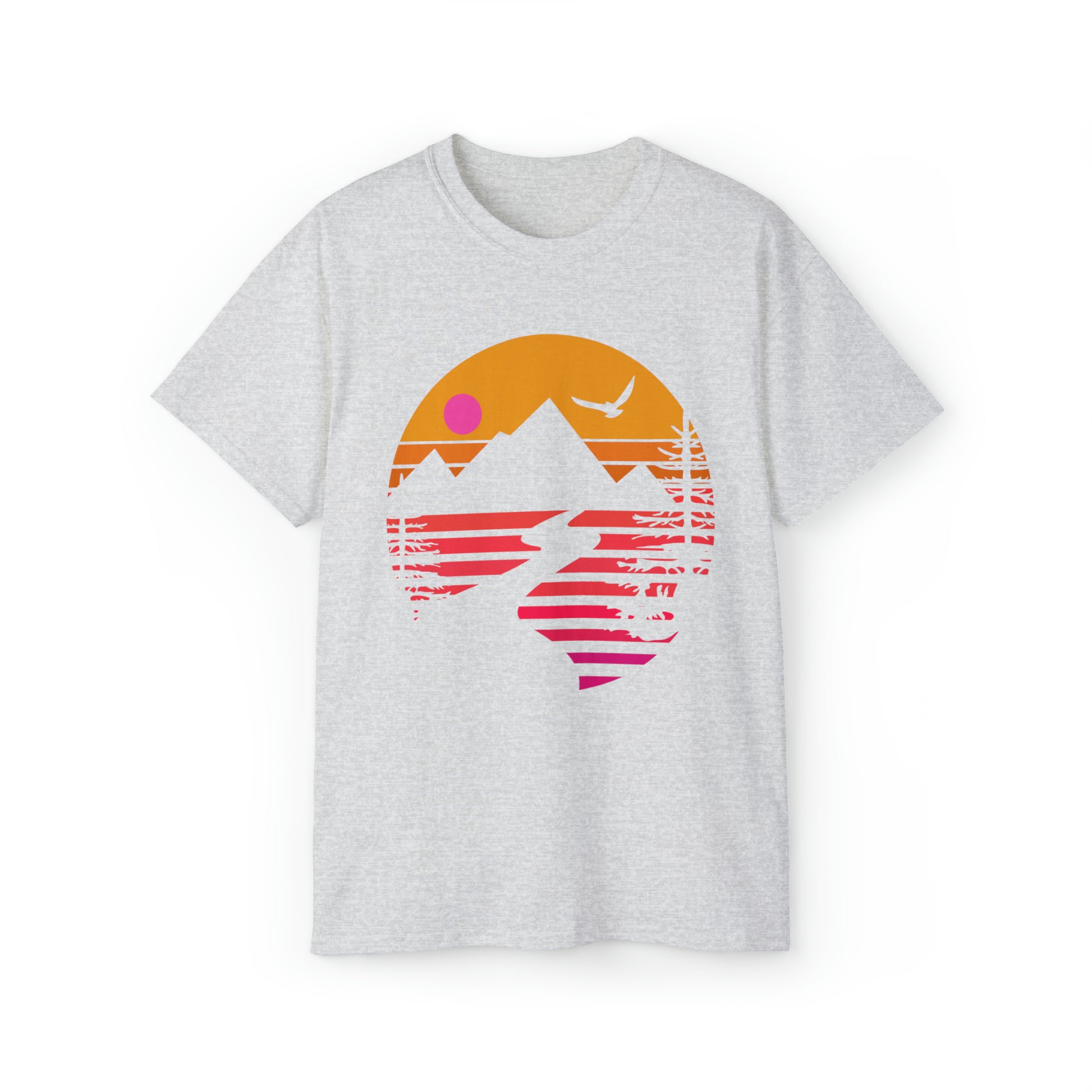 Mountain Stream Adventure Shirt | Hiking & Camping Tee | Nature-Inspired Outdoor Apparel Ash