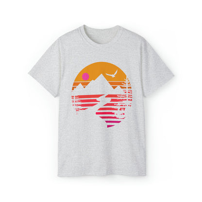 Mountain Stream Adventure Shirt | Hiking & Camping Tee | Nature-Inspired Outdoor Apparel Ash