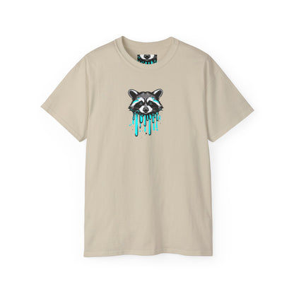 Juicy Blue Raccoon- Graffiti Print T-Shirt