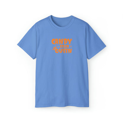 Candy Corn Queen, Halloween Graphic Shirts, Spooky Halloween Shirts, Scary Halloween Shirt Designs, Cute Halloween Graphic Tees, Funny Halloween Shirt Ideas Carolina Blue