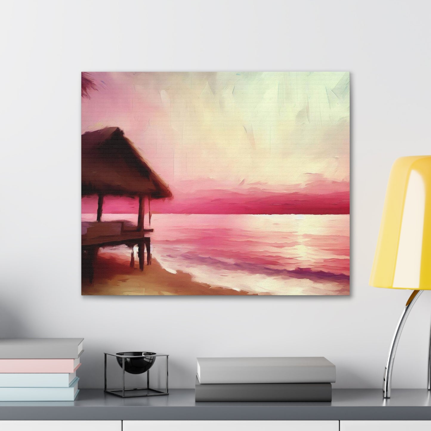 Sunset Beach Pastel Watercolor Print