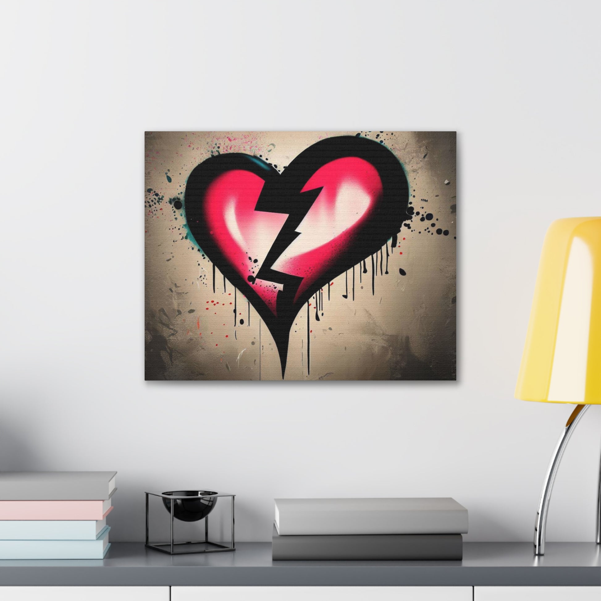 Broken Heart, Graffiti art prints, Street art canvas, Urban art decor, Graffiti-style wall art, Graffiti canvas prints, Street art posters - SaviTraviDesigns