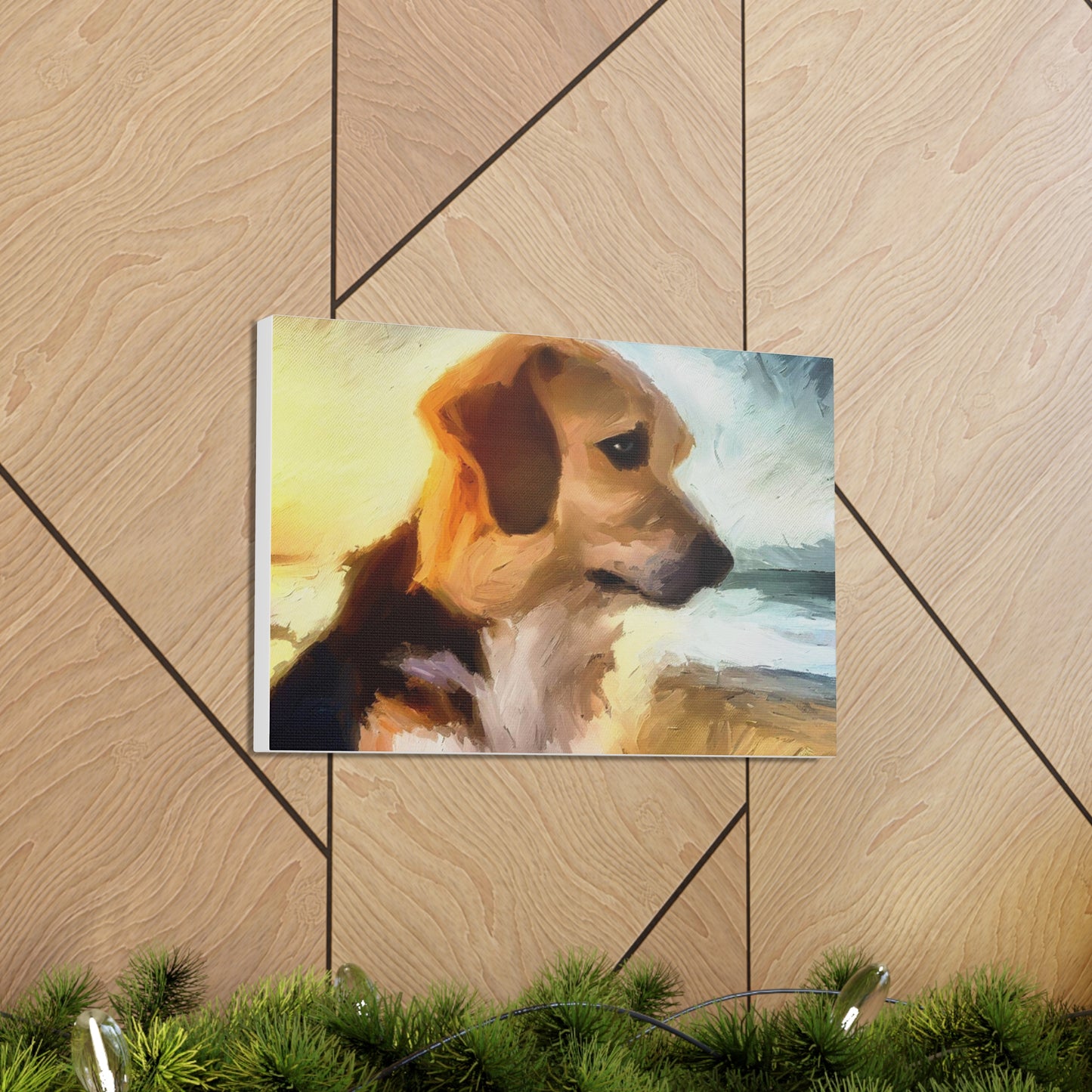 Dog wall art, beach wall art, ocean art, Canvas Gallery Wraps, Pet Beach - SaviTraviDesigns