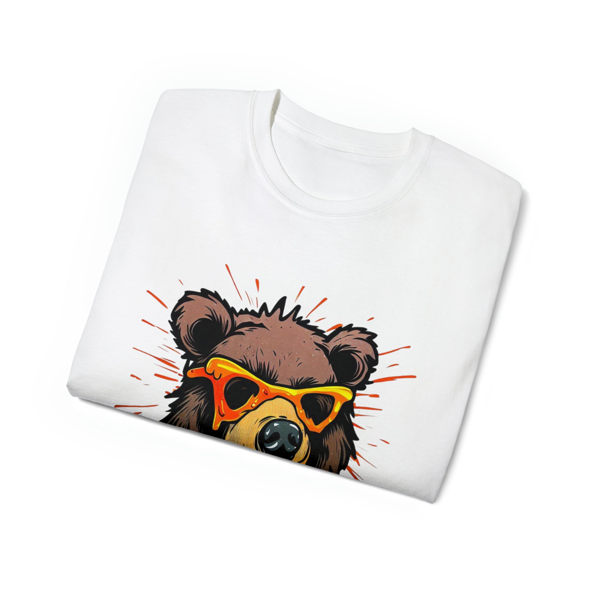 Graffiti Graphic Shirt, Street Art, Urban Art, Unisex Ultra Cotton Tee, Orange Bear