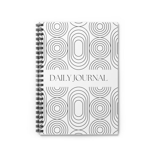 Illusion Design, Journal, Spiral Notebook, Ruled Line, White, Workout Journal - SaviTraviDesigns