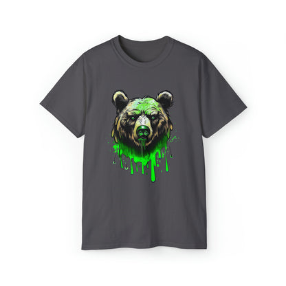 Graffiti Graphic Shirt, Street Art, Urban Art, Unisex Ultra Cotton Tee, Green Bear Charcoal