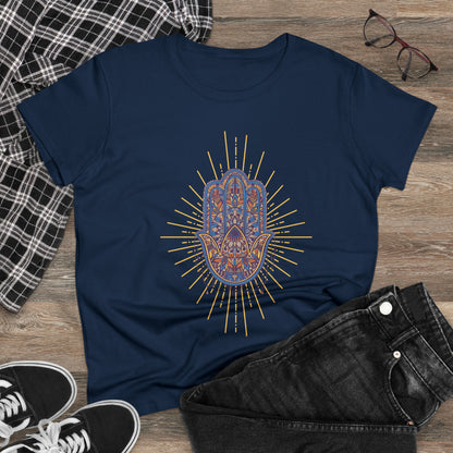 Meditation T-Shirts, Yoga Graphic Tees, Mindfulness Apparel, Zen T-Shirts, Spiritual Shirts, Chakra Tees, Womens T-Shirt Navy