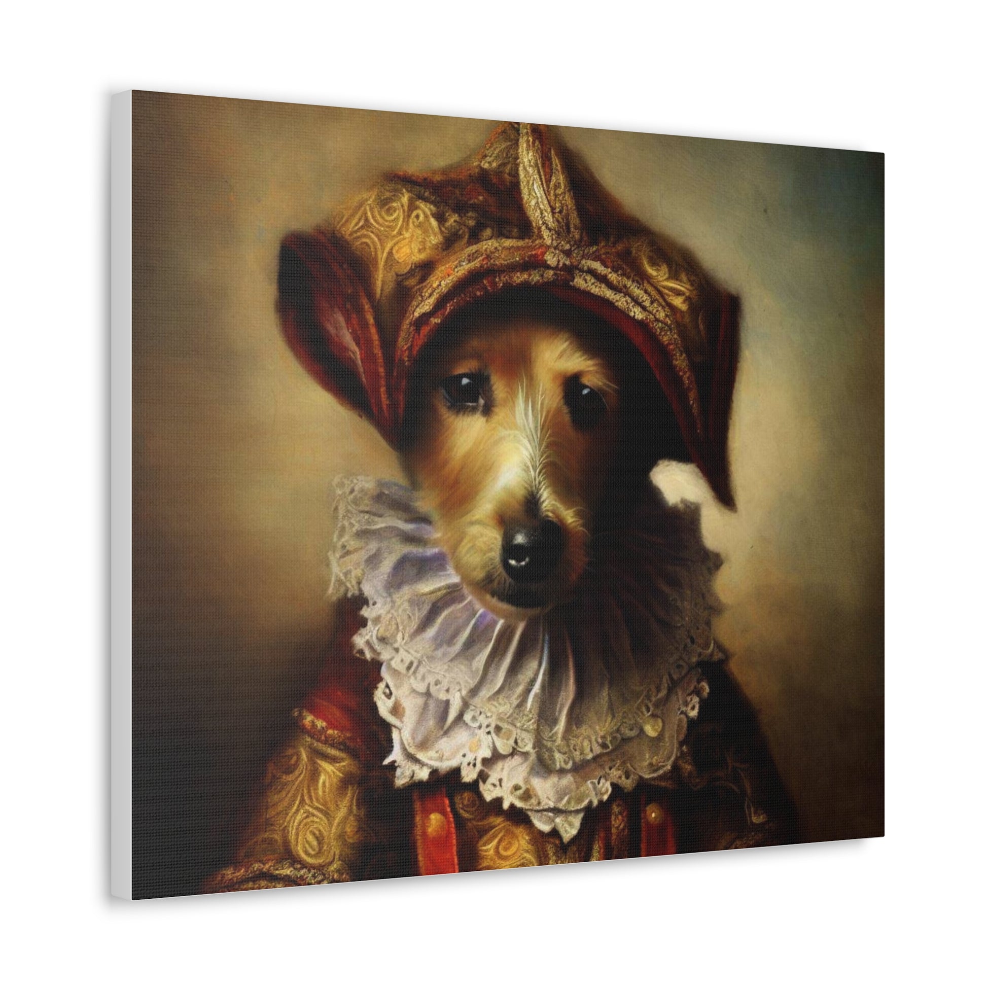 Fancy Dog, Canvas Dog Art, Dog Wall Art, Canine Canvas Art,Canvas Gallery Wraps