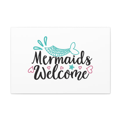 Mermaids Welcome, Mermaid Wall Art, Coastal Mermaid Decor, Beach House Mermaid Signs, Nautical Mermaid Decor, Mermaid Nursery Wall Decor - SaviTraviDesigns