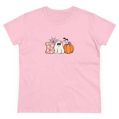 Halloween Boo, Cute Ghost Boo, Halloween Graphic Shirts, Spooky Halloween Shirts, Scary Halloween Shirt Designs, Cute Halloween Graphic Tees, Funny Halloween Shirt Ideas Light Pink