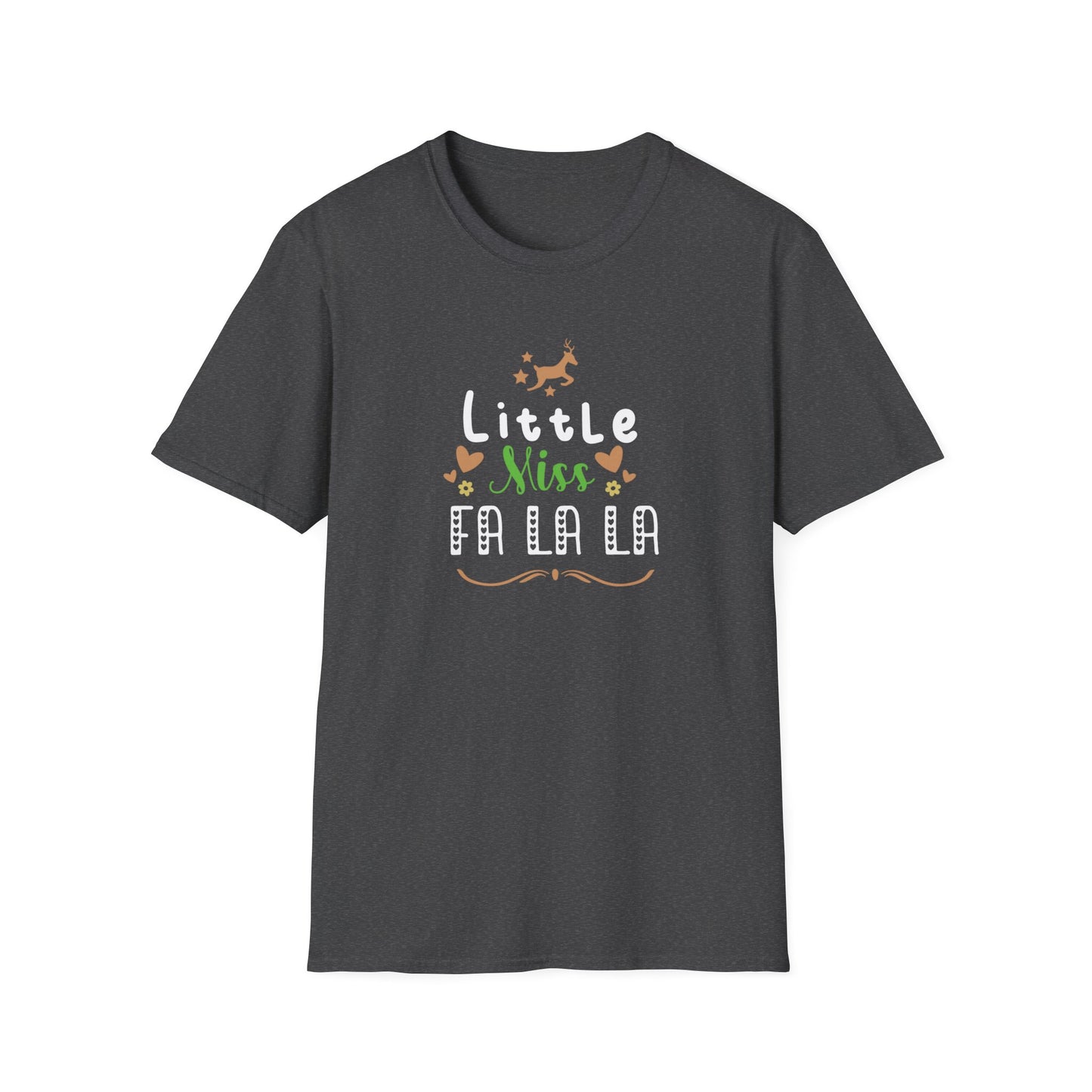 Little Miss Fa La La La Holiday Graphic T Shirt Dark Heather