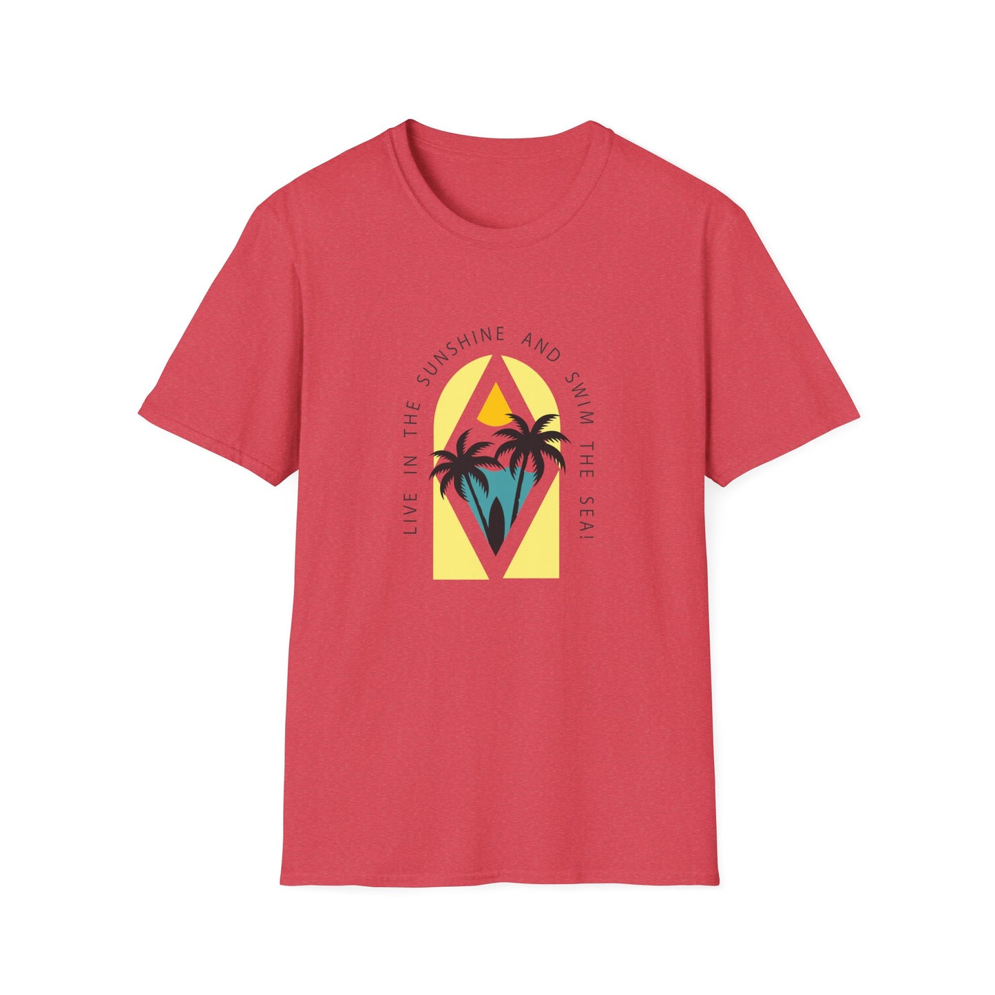 Live In The Sunshine Swim in The Sea Graphics T-Shirt Heather Red