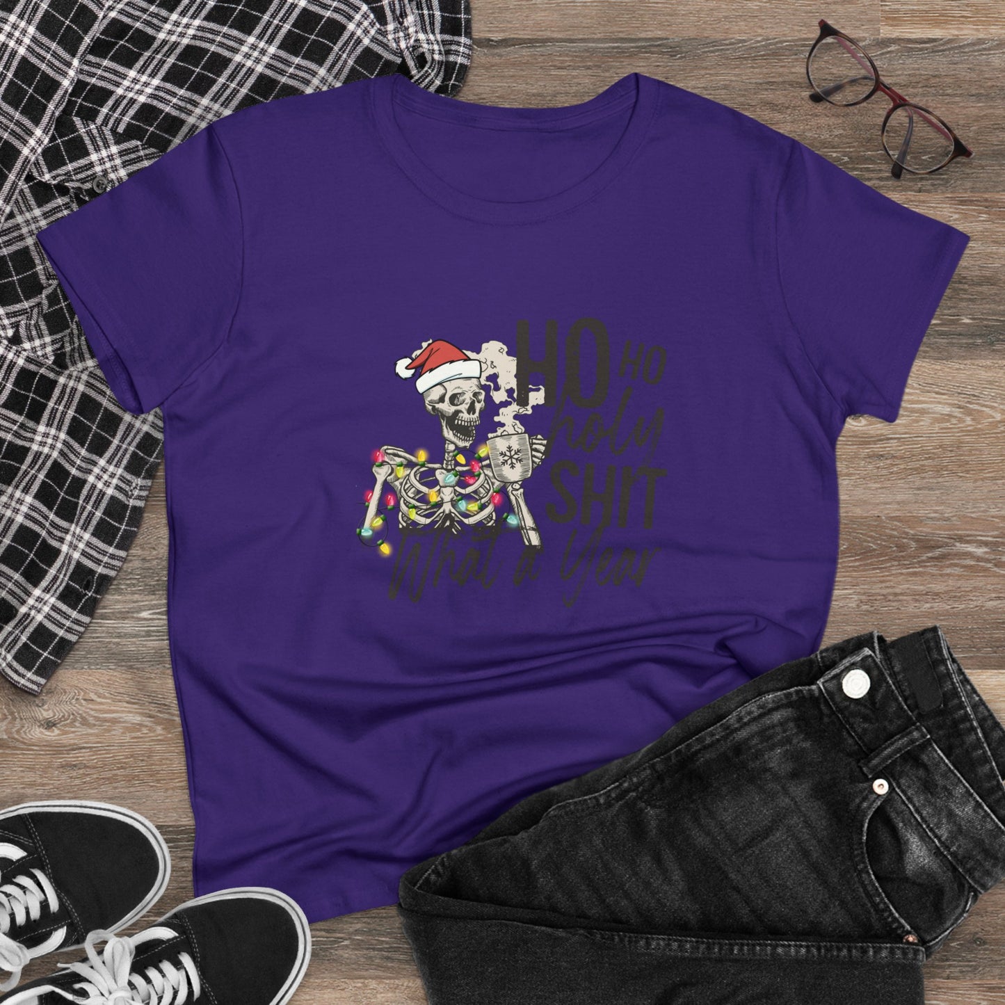 Ho Ho Holy Shit, What A Year, Christmas Graphic Shirts, Festive Holiday T-Shirts, Ugly Christmas Sweater Tees, Funny Christmas Shirt Designs, Cute Xmas Graphic Tees