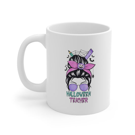 Halloween Teacher, Personalized Mug Designs, Creative Coffee Cups, Unique Mug Artwork, Printed Coffee Mugs, Artist-Designed Mugs 11oz