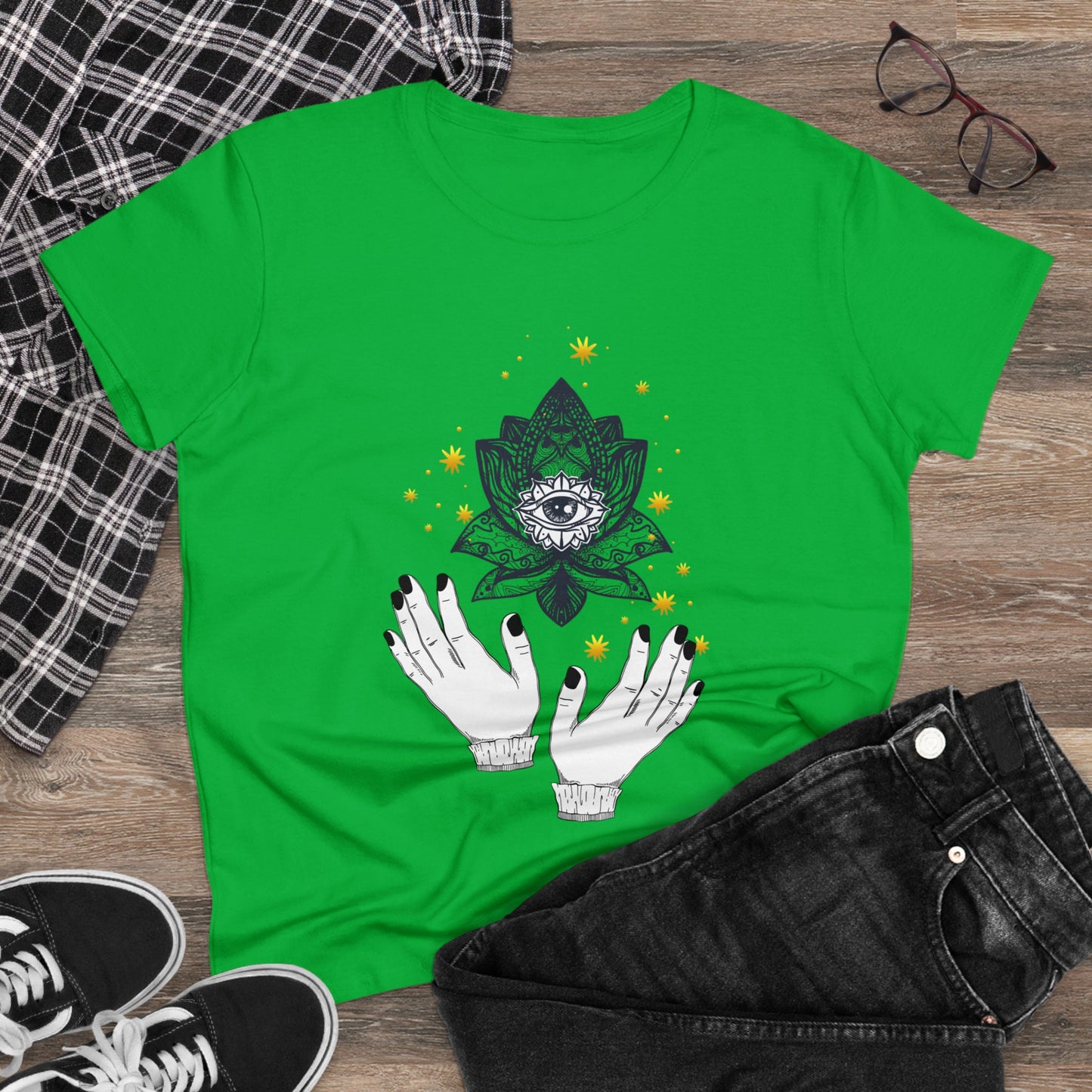 Meditation T-Shirts, Yoga Graphic Tees, Mindfulness Apparel, Zen T-Shirts, Spiritual Shirts, Chakra Tees, Womens T-Shirt Irish Green