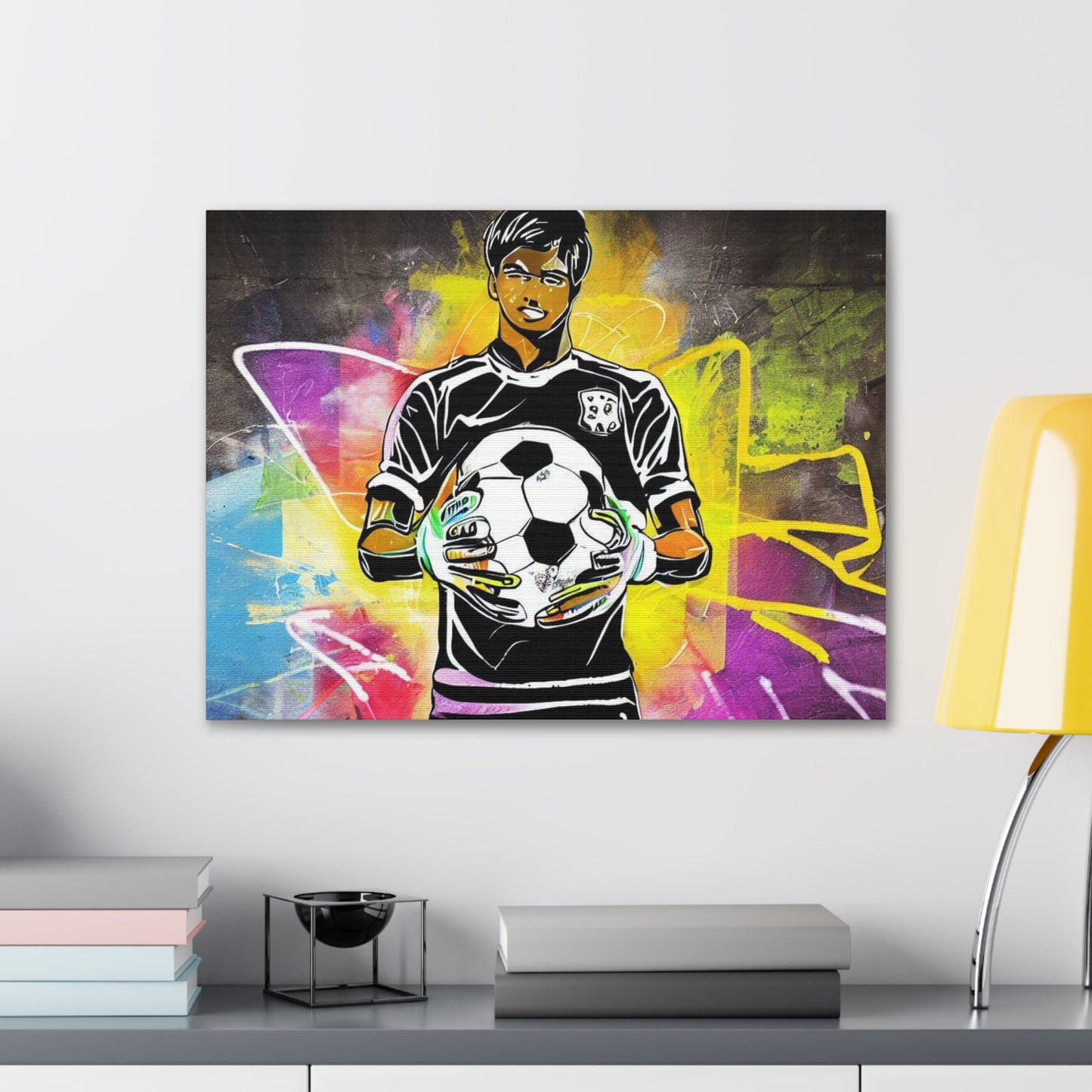 Soccer Player, Graffiti art prints, Street art canvas, Urban art decor, Graffiti-style wall art, Graffiti canvas prints, Street art posters - SaviTraviDesigns