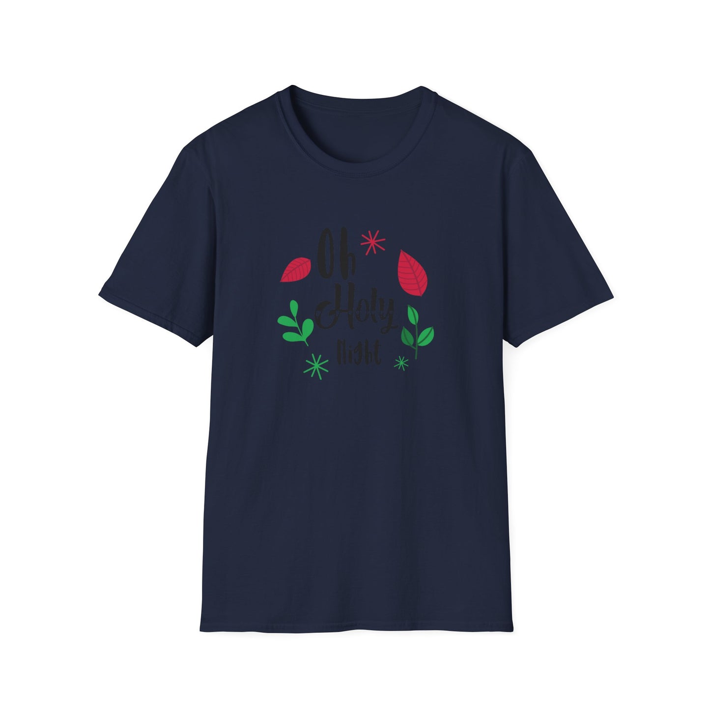 Oh Holy Night Holiday Graphic T Shirt Navy