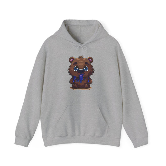 Graffiti Style Baby Bear Hoodie Blue