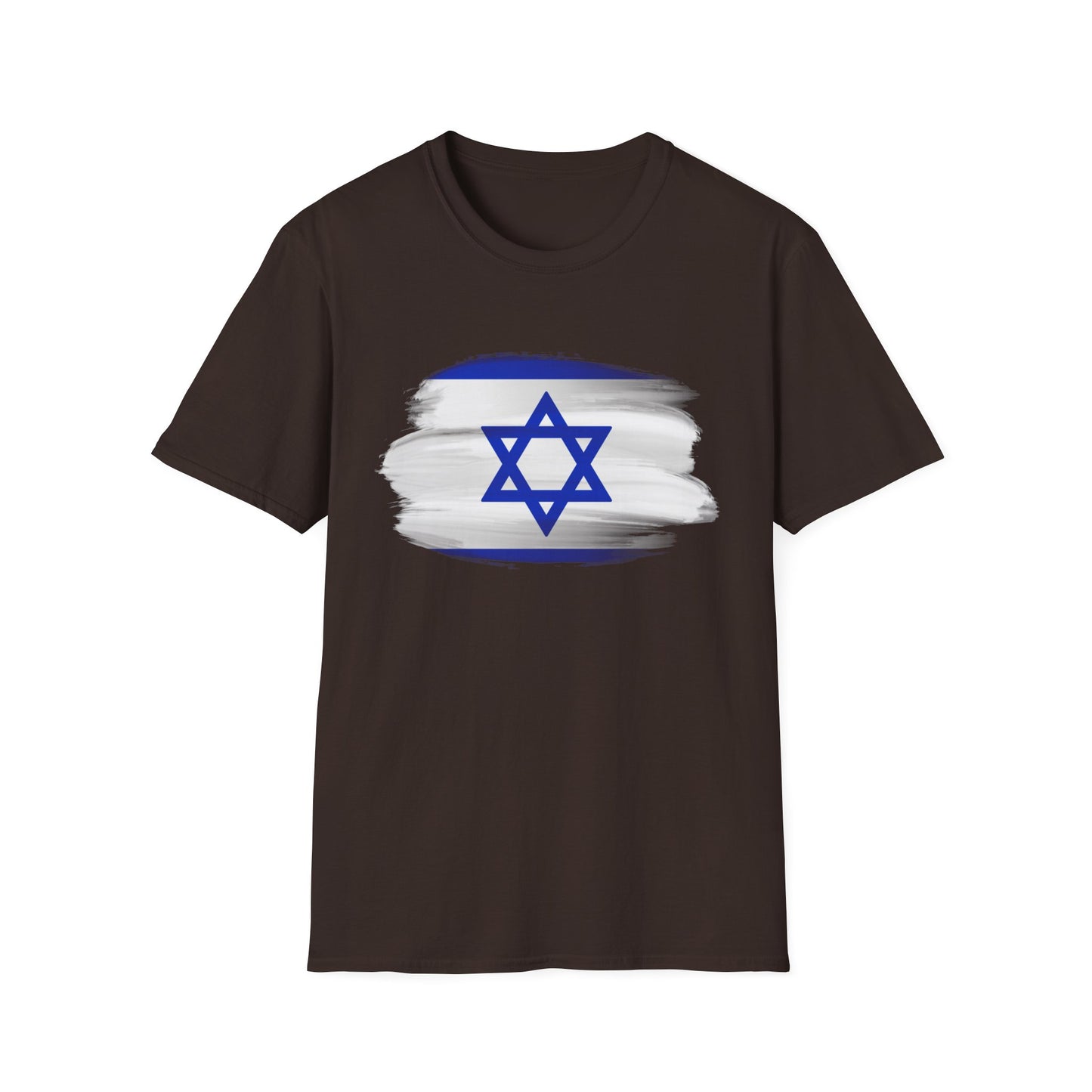 Israel Flag Graphic Tee Shirt Dark Chocolate