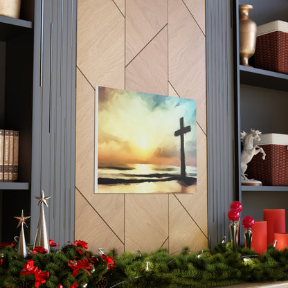 Christian wall art, Cross wall art, Beach art, ocean art, Canvas Gallery Wraps - SaviTraviDesigns