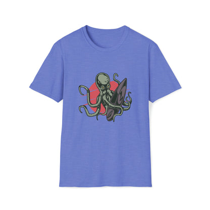 Octopus Surfing |Beach Lifestyle Shirts | Summer Vibe Apparel Heather Royal