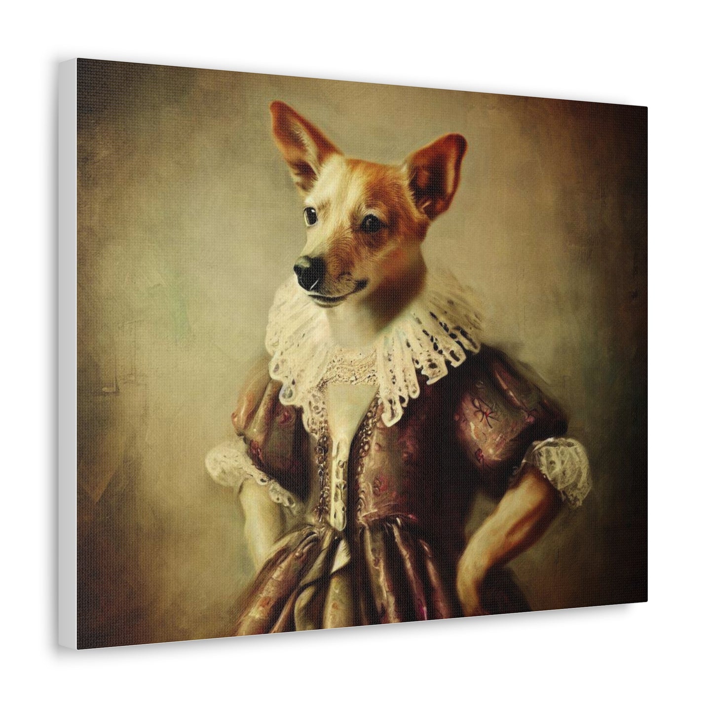 Fancy Dog, Canvas Dog Art, Dog Wall Art, Canine Canvas Art,Canvas Gallery Wraps