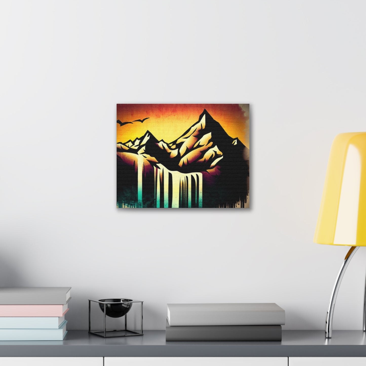 Mountain Waterfall, Graffiti art prints, Street art canvas, Urban art decor, Graffiti-style wall art, Graffiti canvas prints, Street art posters - SaviTraviDesigns