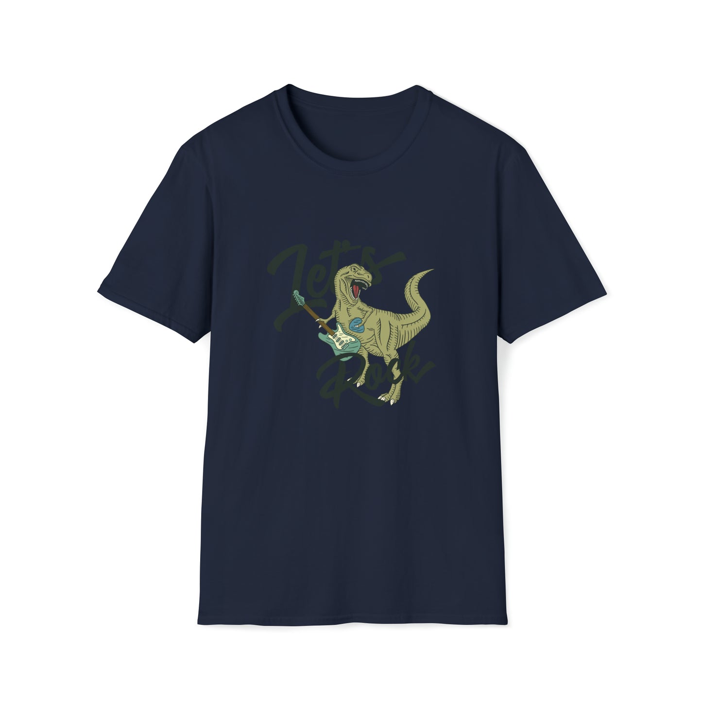 Lets Rock Dino Rockstar |Beach Lifestyle Shirts | Summer Vibe Apparel Navy