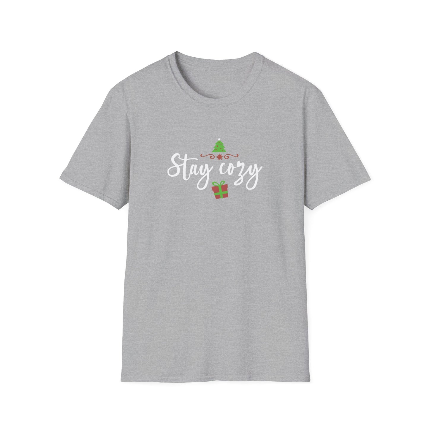 Stay Cozy Holiday Graphic T Shirt Sport Grey