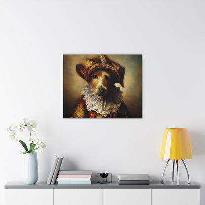 Fancy Dog, Canvas Dog Art, Dog Wall Art, Canine Canvas Art,Canvas Gallery Wraps