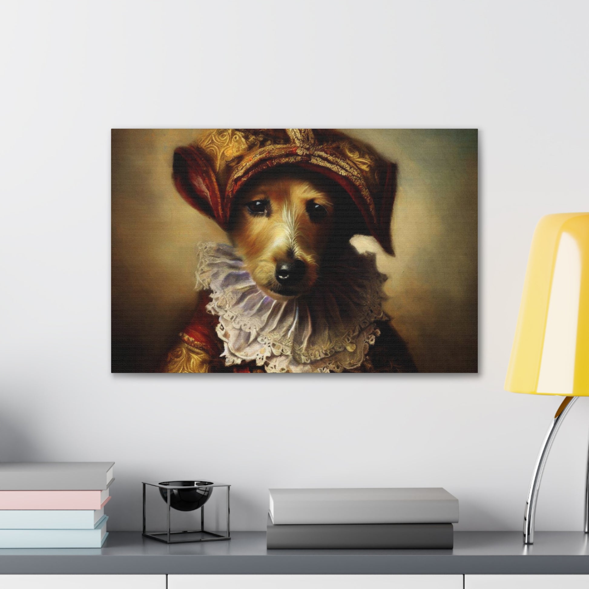 Fancy Dog, Canvas Dog Art, Dog Wall Art, Canine Canvas Art,Canvas Gallery Wraps