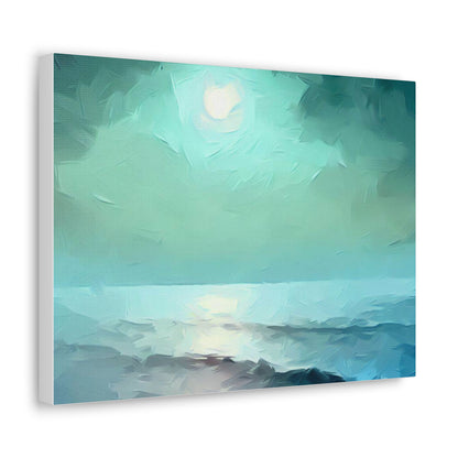 Moon wall art, Ocean wall art, ocean art, Canvas Gallery Wraps