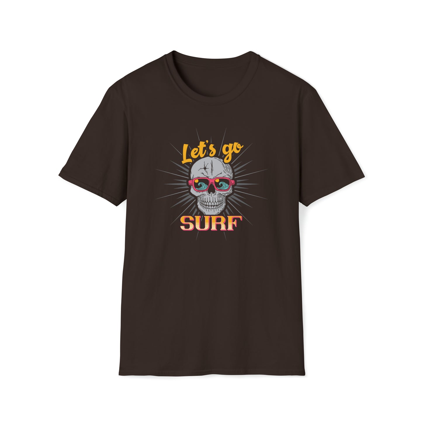 Lets Go Surf |Beach Lifestyle Shirts | Summer Vibe Apparel Dark Chocolate