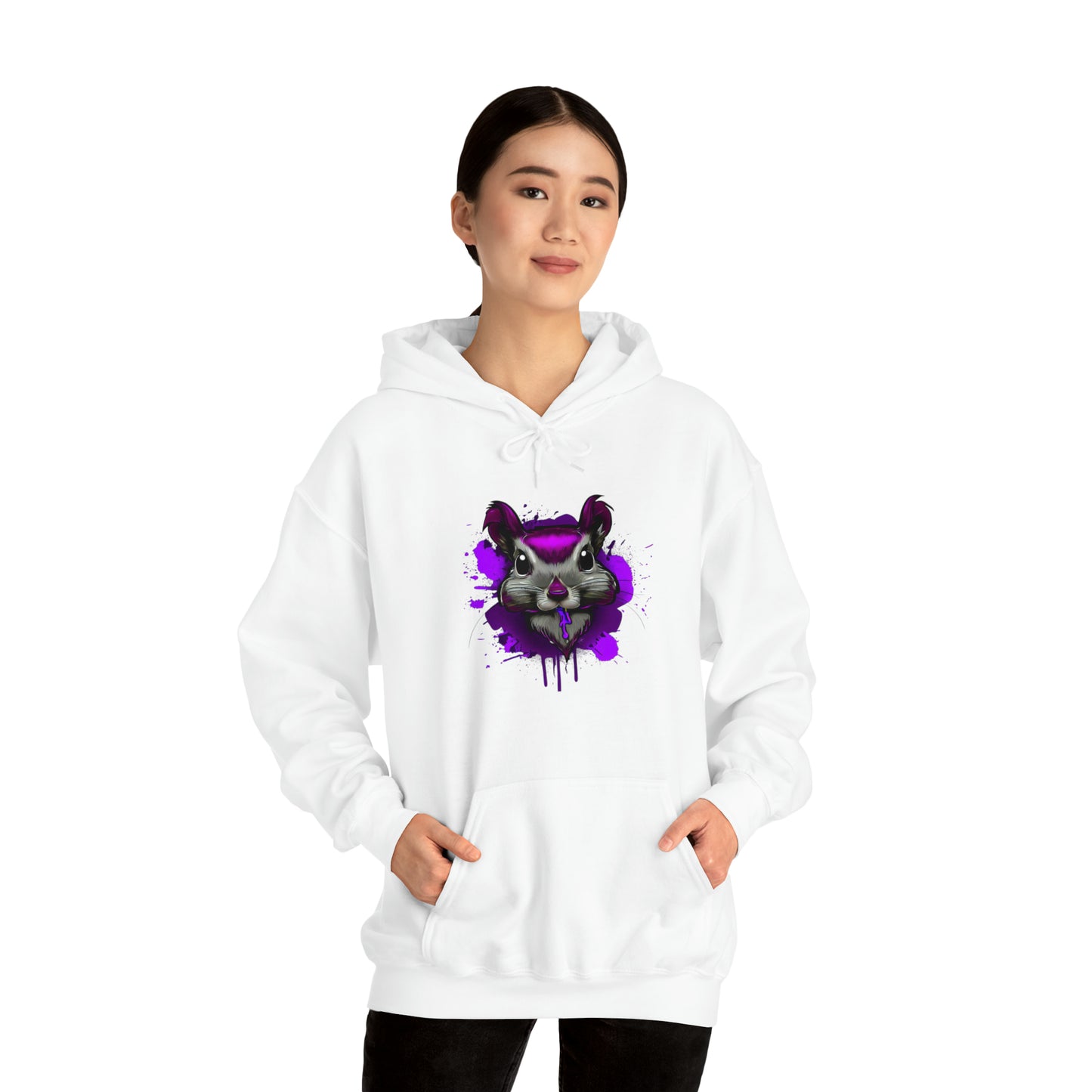 Graffiti hoodie, Graffiti Sweatshirt, Squirrel sweatshirt, Urban Art Hooded Sweatshirt, purple - SaviTraviDesigns