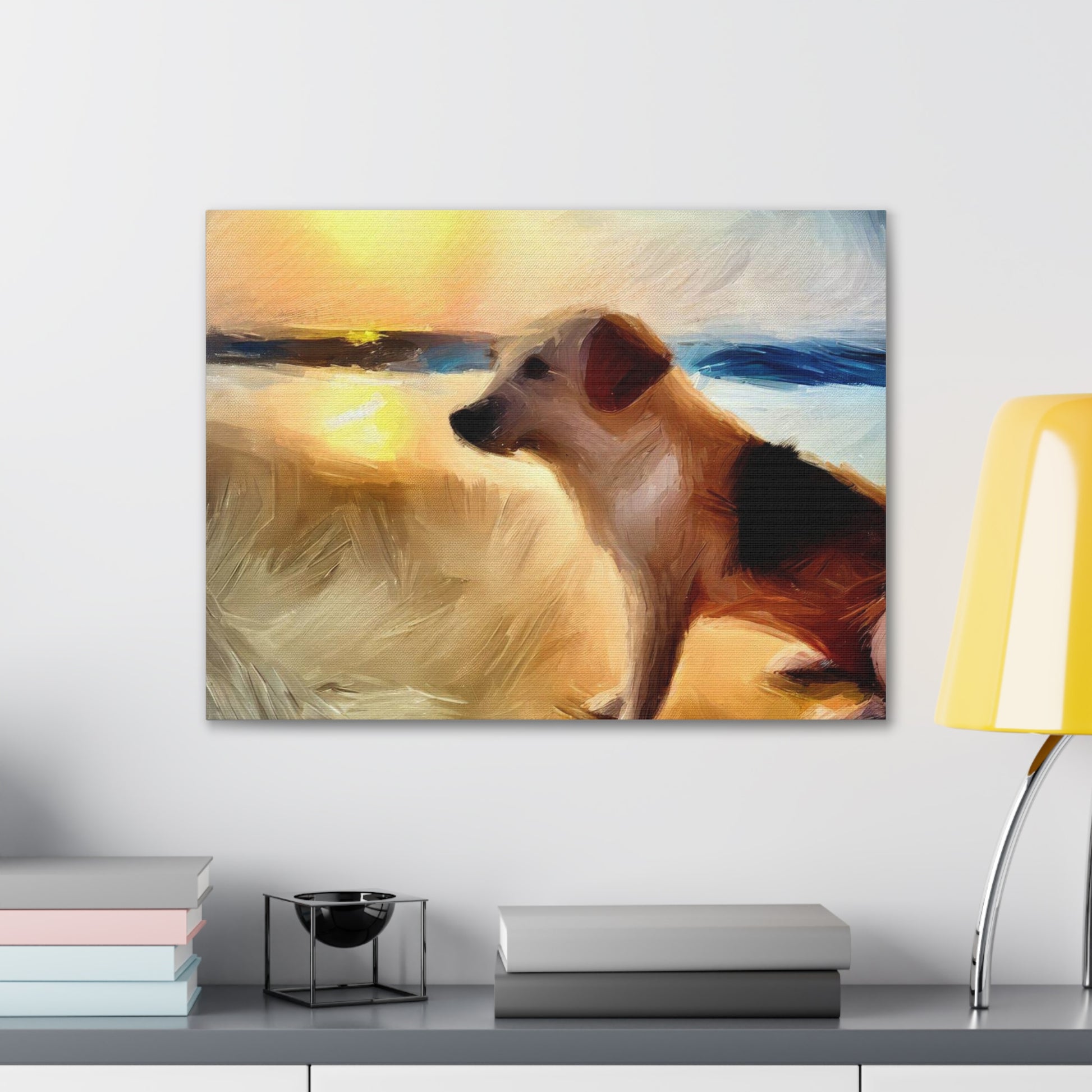 Dog wall art, beach wall art, ocean art, Canvas Gallery Wraps, Pet Beach - SaviTraviDesigns