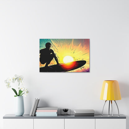 Surfer, Surfing Sunset, Graffiti-inspired home decor, Modern street art prints, Graffiti wall art, Street art canvas art, Graffiti artist prints - SaviTraviDesigns