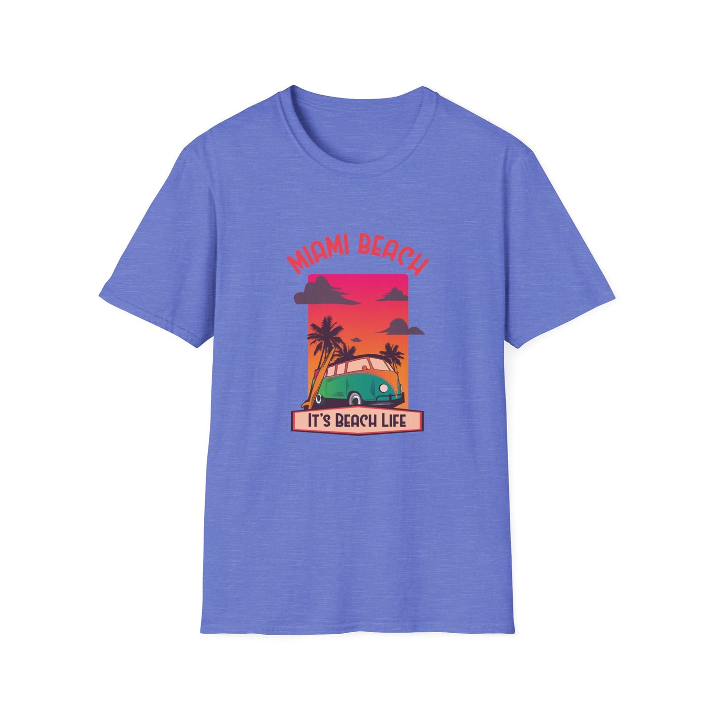 Miami Beach Its A Beach Life Graphic T Shirt Heather Royal