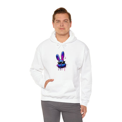 Bunny Hoodie, Graffiti Hoodie, Graffiti sweatshirt, Bunny sweatshirt, Urban Art Hooded Sweatshirt, Blue Bunny