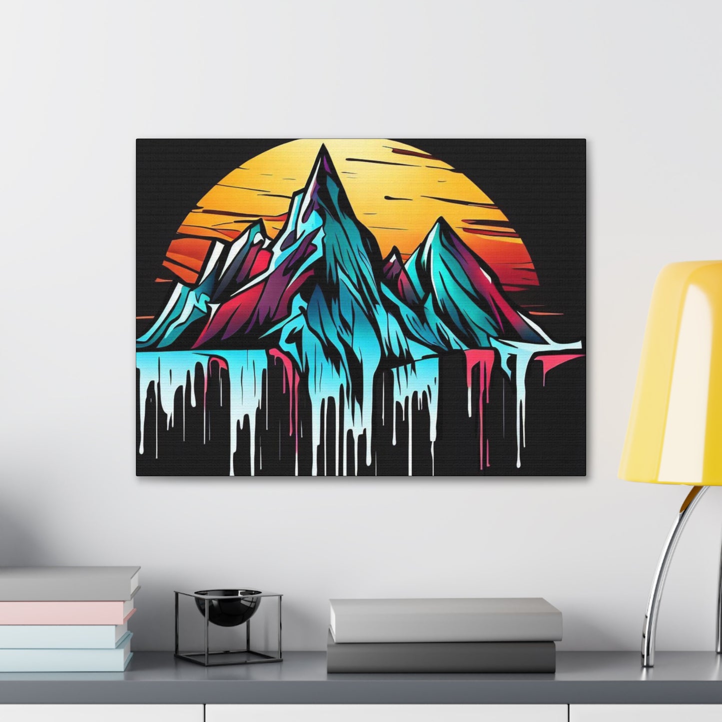 Mountain Waterfall, Glacier Melt, Graffiti art prints, Street art canvas, Urban art decor, Graffiti-style wall art, Graffiti canvas prints, Street art posters - SaviTraviDesigns