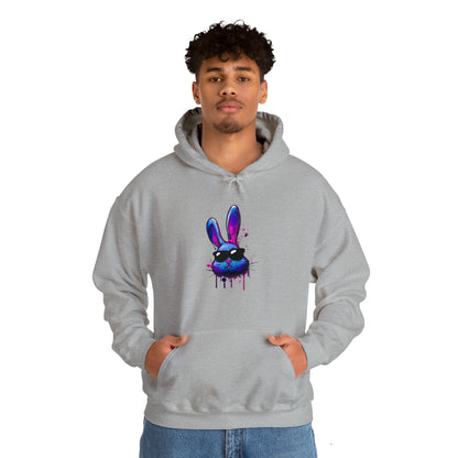 Bunny Hoodie, Graffiti Hoodie, Graffiti sweatshirt, Bunny sweatshirt, Urban Art Hooded Sweatshirt, Blue Bunny